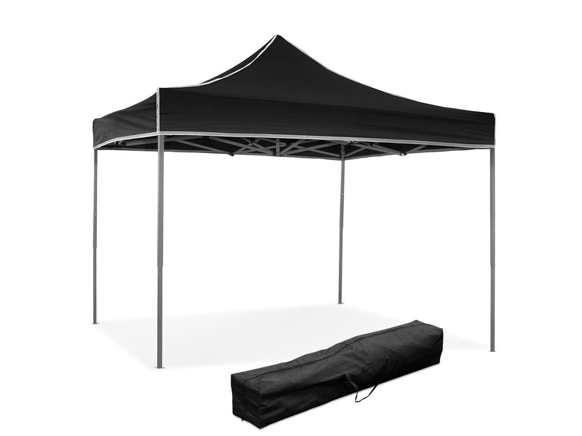 Cenador plegable plegable 3 X 3 Negro recubierto de PVC impermeable DIVINA FIRE