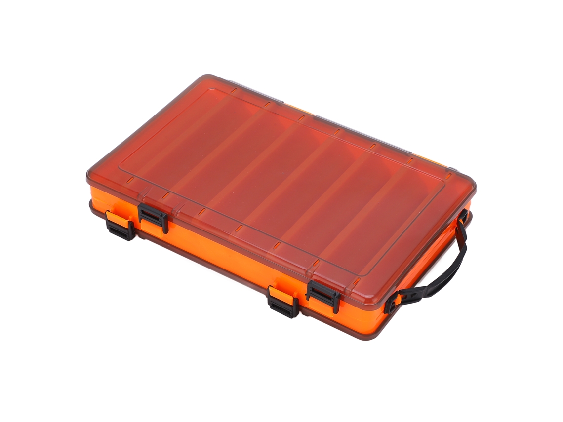 Caja De Aparejos De Pesca Con 2 Compartimentos, Organizador De Cebo De Plástico Con Asa, Portátil Para Pesca Al Aire Libre En Agua Dulce Y Salada.