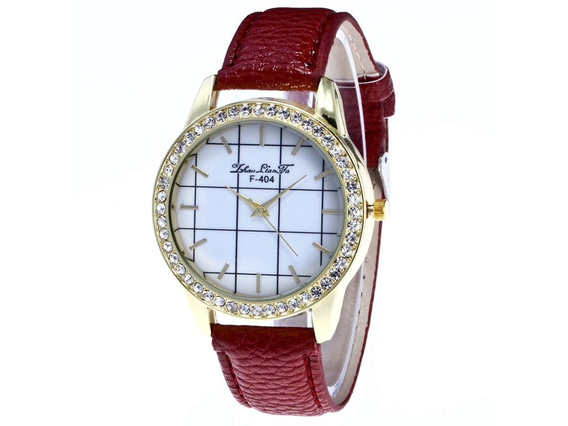 Reloj De Pulsera Casual De Cuarzo Para Mujer Zhoulianfa, Esfera Redonda Con Diamantes De Imitación, Color Café.