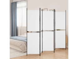 Biombo Divisor De 5 Paneles De Tela Blanco 250x180 Cm
