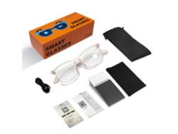Gafas inteligentes Chrui F19, gafas de traducción con IA, más de 100 idiomas, música, llamadas Bluetooth (rosa)