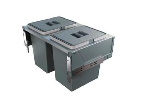 Cubo basura block 2.0 m600 2x18l. antrac altura reducida.