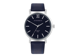 Reloj De Pulsera Informal Para Hombre/mujer Con Correa De Pu Y Movimiento De Cuarzo Azul Real.