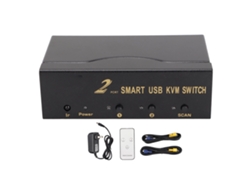 Conmutador Kvm Vga 2 Entradas 1 Salida Conmutador De Computadoras Múltiples 4 Puertos Usb De Conexión
