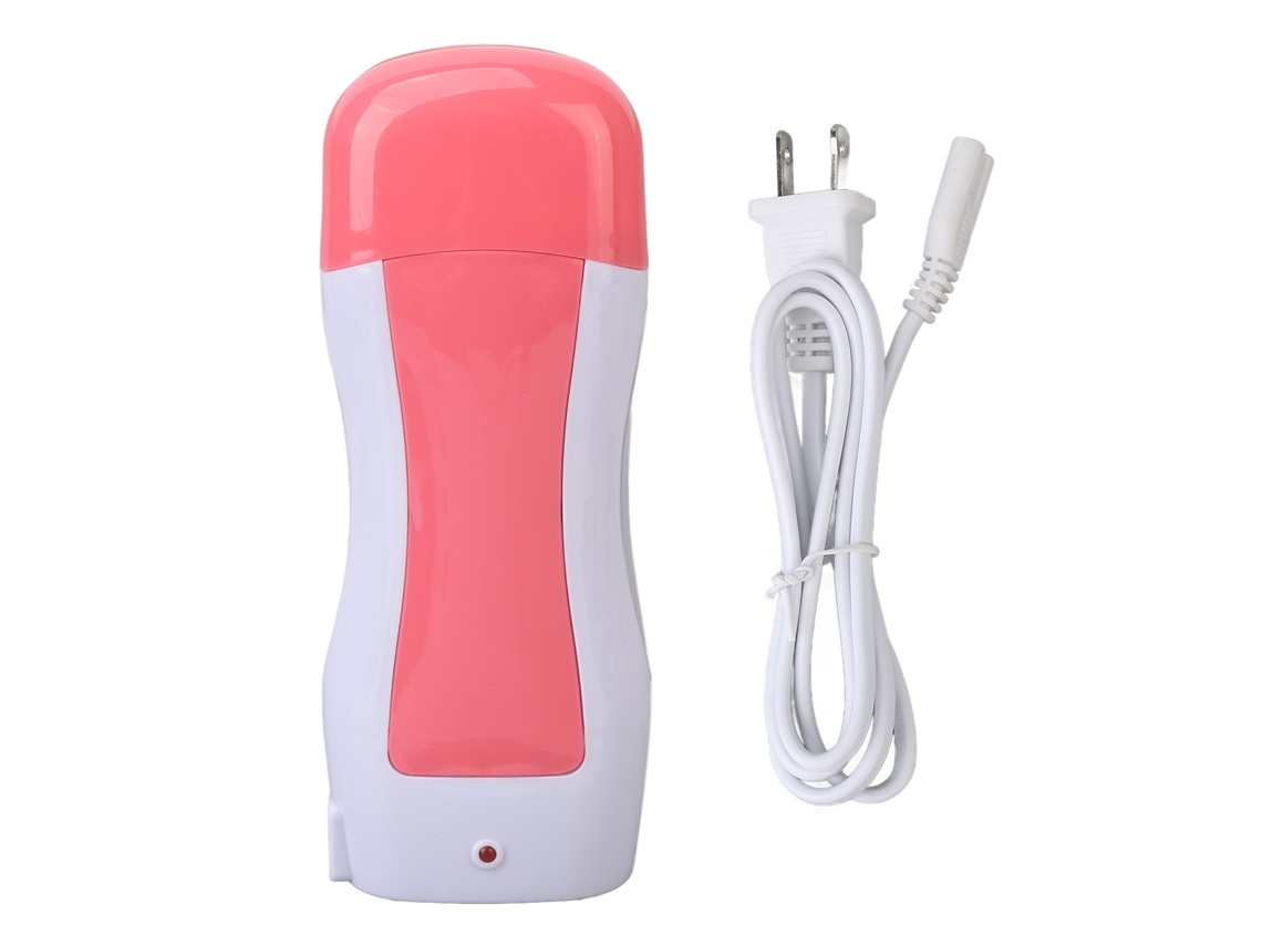 Calentador de cera portátil de fusión rápida para depilación, rosa y blanco