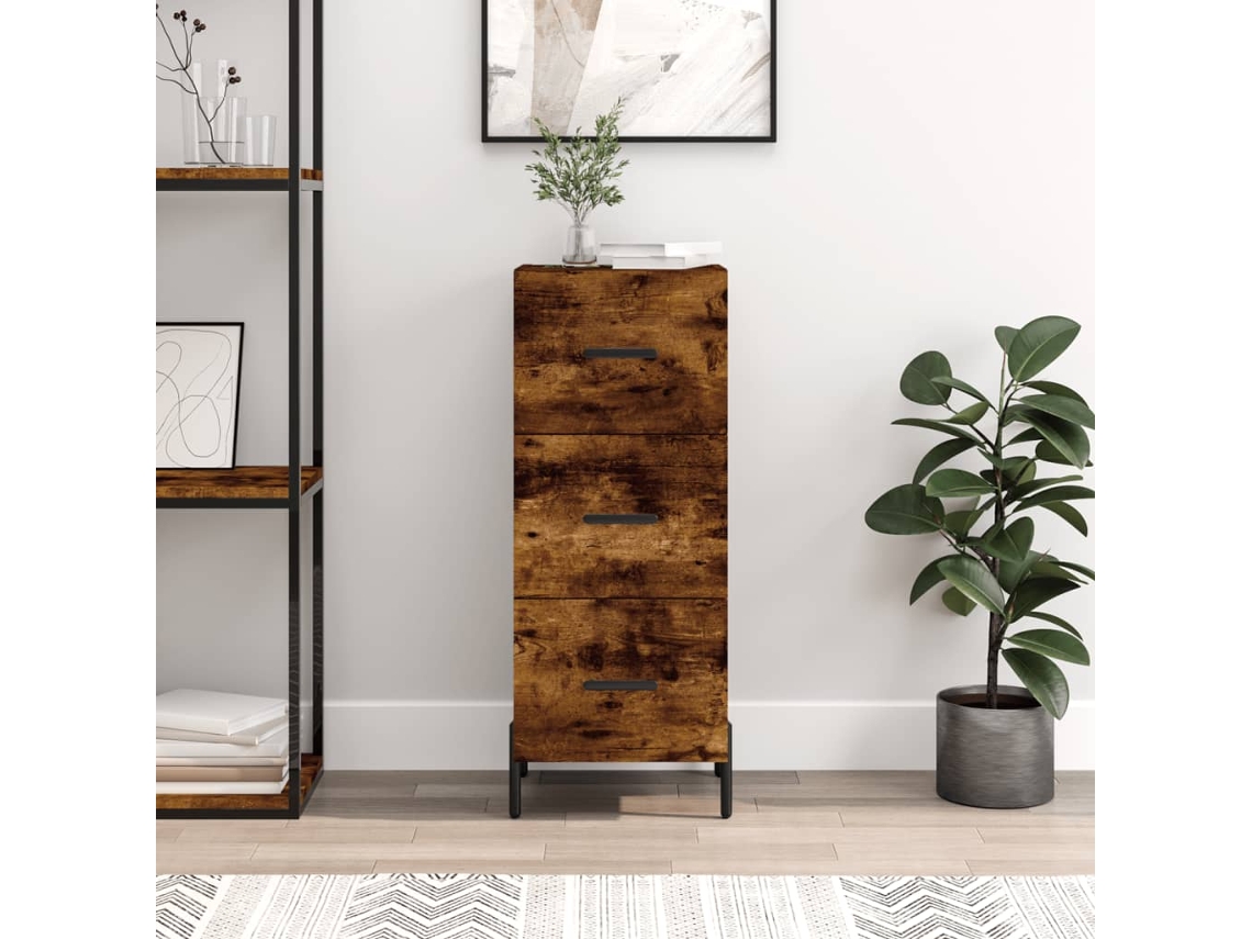 Lovely Home Aparador 34,5X34X90 Cm Madera Procesada Color Roble Ahumado