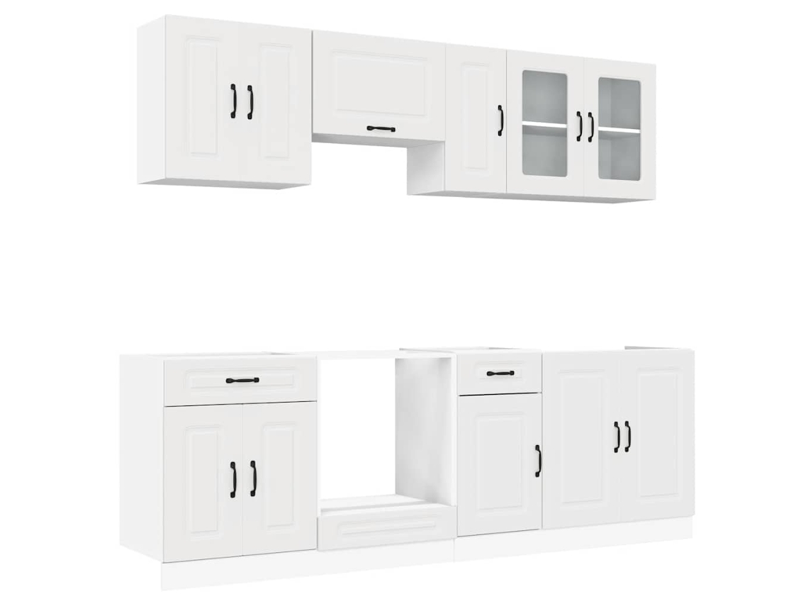 Conjunto de gabinetes de cocina de 8 piezas Kalmar Blanco EXCLUSIVO DE LA CASA