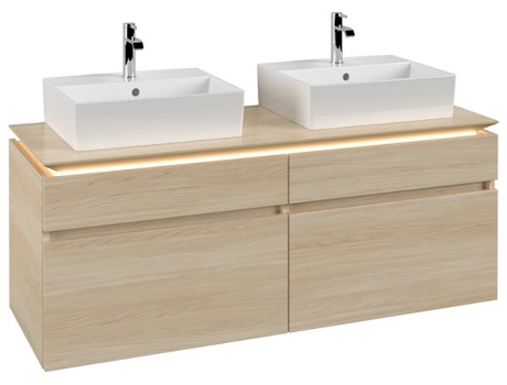 Villeroy &amp Boch Legato Vanity unit B669 1400x550x500mm 2 lavabos iluminación LED
