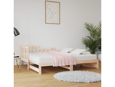 Sofá Cama VIDAXL Marrón Madera (193.5x181x68.5 cm )