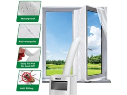 Sello de ventana de 400 cm, kit de calafateo para aire acondicionado, paño de calafateo resistente al agua, cinta adhesiva con cremallera, SIN MARCA