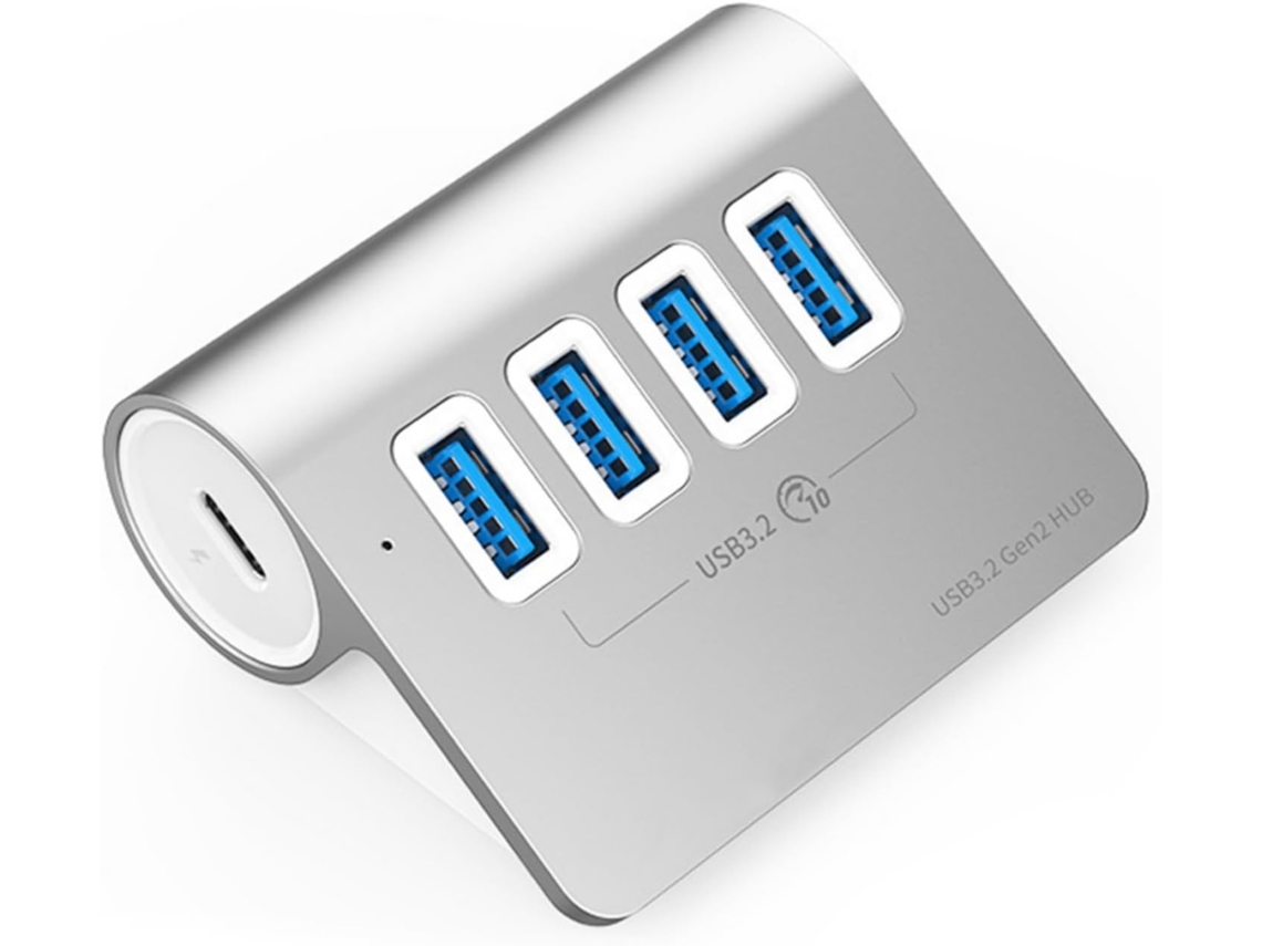 Concentrador De Datos Usb 3.0 De 4 Puertos, 2 Divisores Eficientes, 10