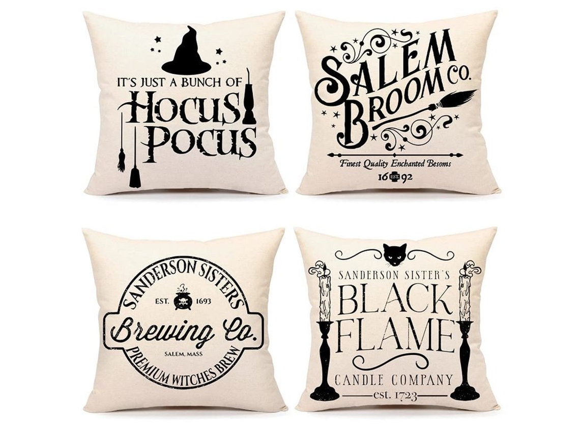 2026-funda De Almohada Halloween 45x45cm 4 Piezas Fundas De Almohada Otoño Para Sofá Hogar