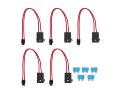 Mini Portafusibles Para Coche Con 5 Fusibles De 20 A Y 16 Awg, Conexión Acd, Ángulo Plano De 10,9 Mm.