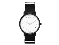 Reloj De Cuarzo Para Hombre Con Correa De Nylon Casual Elegante Dial Redondo Negro