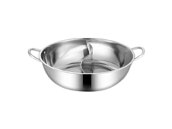 Olla Doble De Acero Inoxidable Con Dos Compartimentos, Compatible Con Estufas De Gas, Para Cocinar Sopas En Casa, 32 Cm.