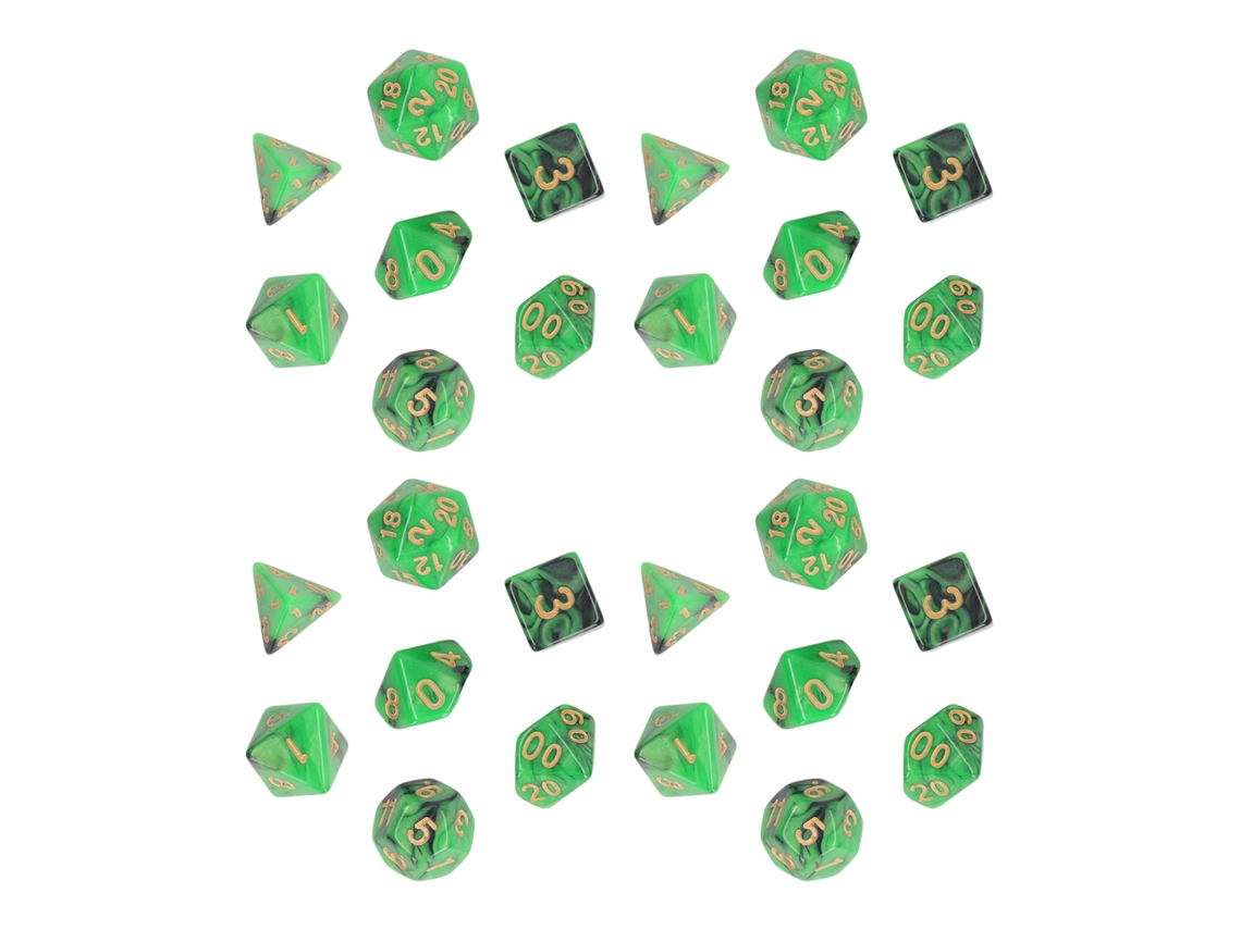 4 Set Dados Poliedros De Plástico Con Números Oro Claro Para Enseñanza Matemática Juegos De Mesa Verde