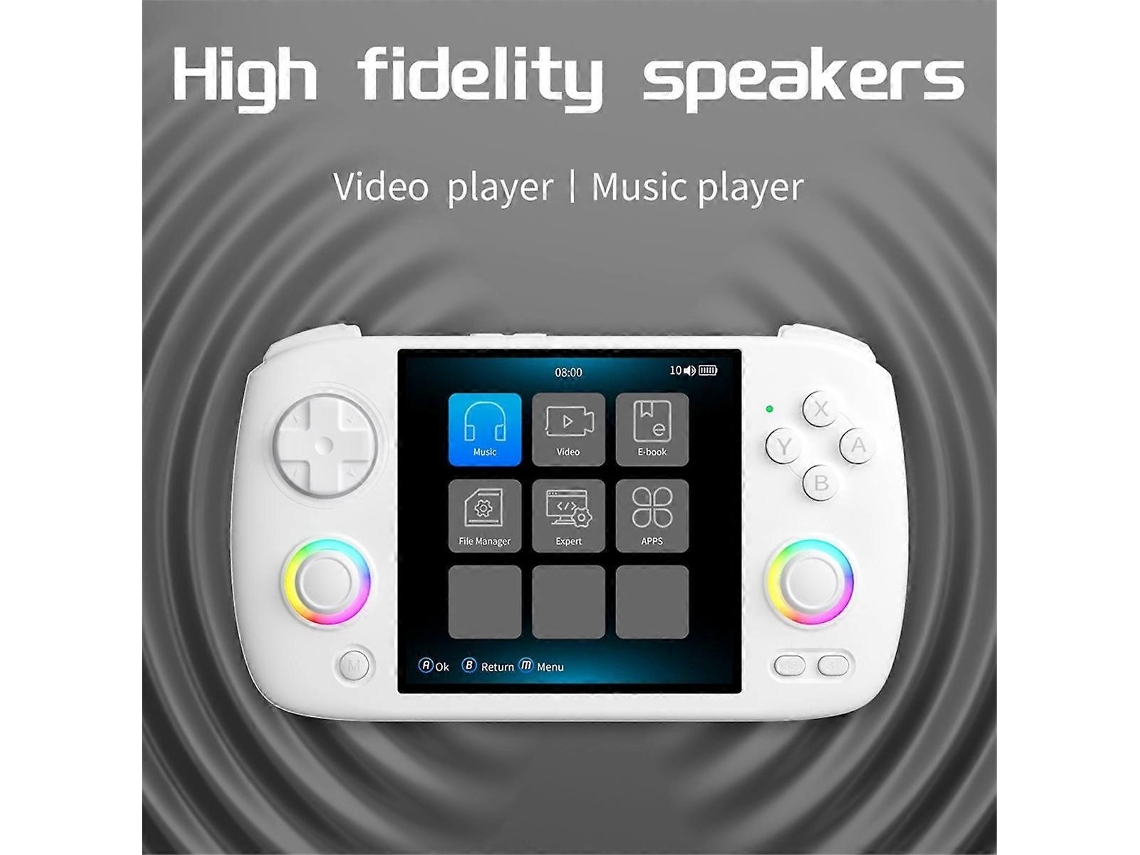 Consola De Juegos Portátil Retro Rg Cubexx Con Joystick Rgb De 32 Gb Y 64 Gb, Compatible Con Wi-fi Y Bluetooth, Color Blanco