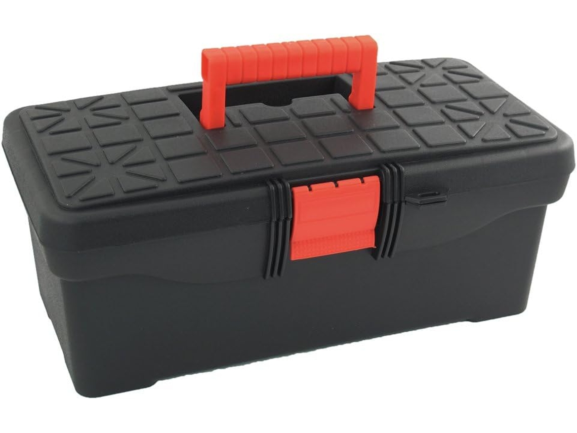 Caja de herramientas multifuncional negra y roja con 2 compartimentos CHABERLU