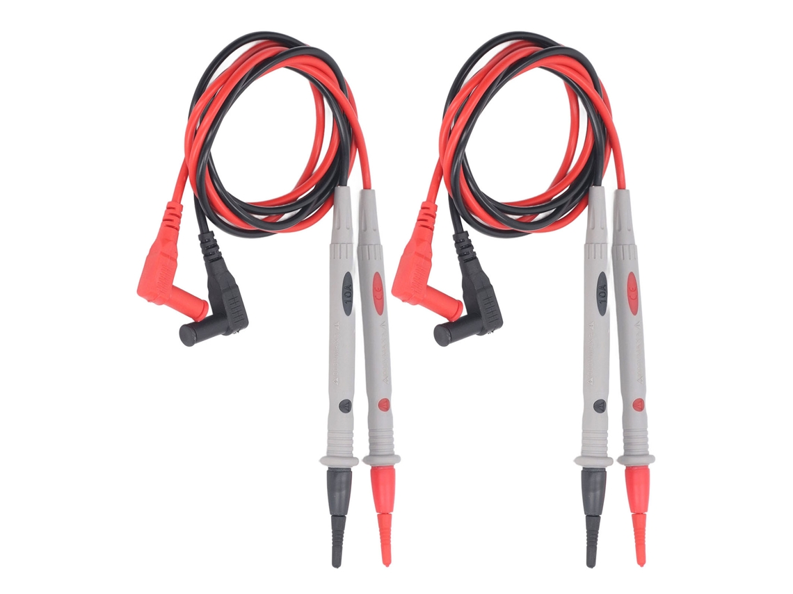 2 juegos de cables de prueba para multímetro Sonda Silicona Kit de cables eléctricos universales 1000v 10a
