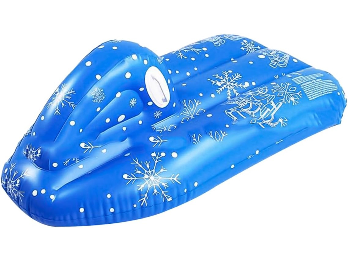 Trineo hinchable de PVC, resistente al frío, talla única para niños y niñas, con anillas, para uso en exteriores.