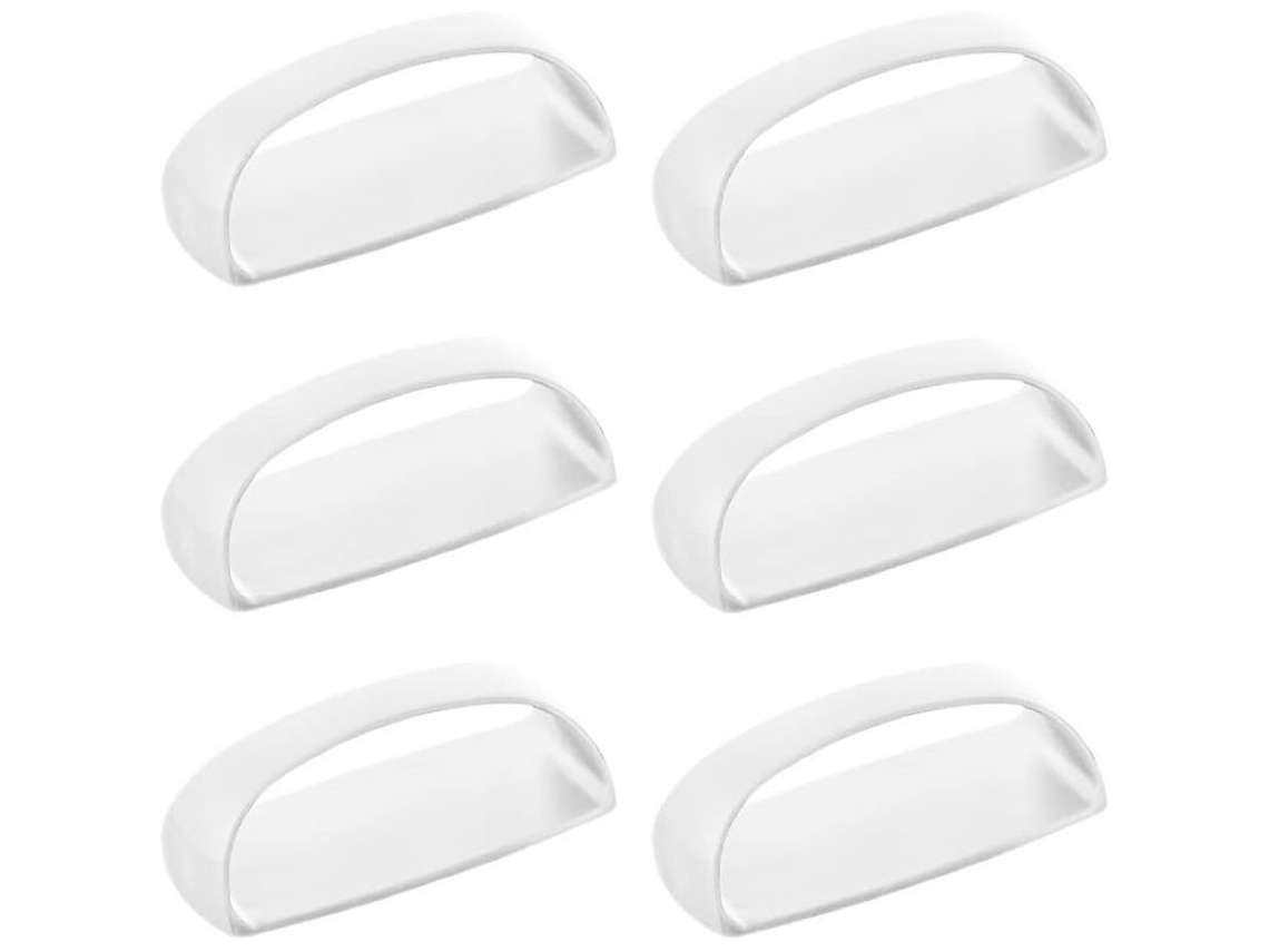 Linjou 6 Clips Autoadhesivos Para Tiradores De Cajones, Puertas De Armarios Y Frigoríficos Con Cinta Adhesiva - Blanco