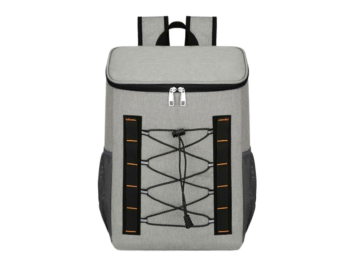 Mochila térmica de gran capacidad con forro impermeable y a prueba de fugas, ideal para acampar, la playa y picnics. Color: Gris.
