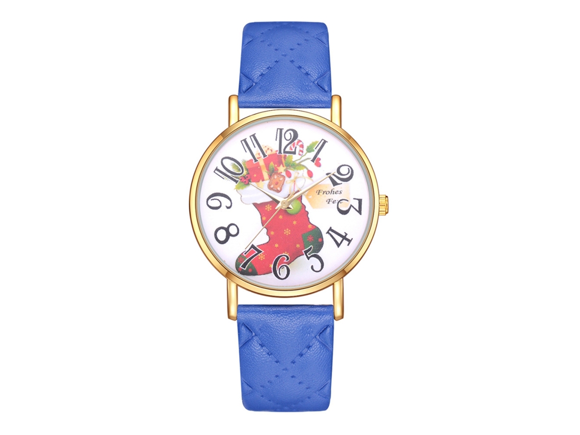 Reloj De Pulsera De Cuarzo Para Mujer Con Correa De Piel Sintética (azul)