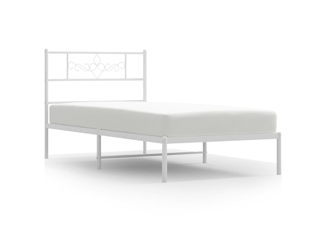 Maison Exclusive - Estructura Cama Sin Colchón Con Cabecero Metal Blanco 80x200 Cm