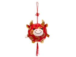 Muñeco De Peluche De Vaca Roja De 10 Cm, Amuleto De La Buena Suerte, Regalo De Año Nuevo Chino