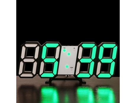 ELKUAIE Reloj despertador digital LED 3D Mesa Reloj despertador de pared Reloj digital multifuncional moderno con función de repetición de brillo a...