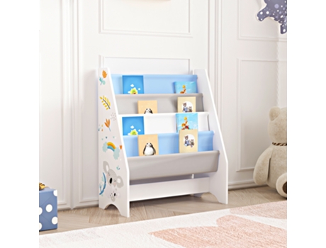 Estantería para niños Fisterra 4 niveles koala aglomerado/poliéster 74 x 62 x 29 cm multicolor [EN.CASA]