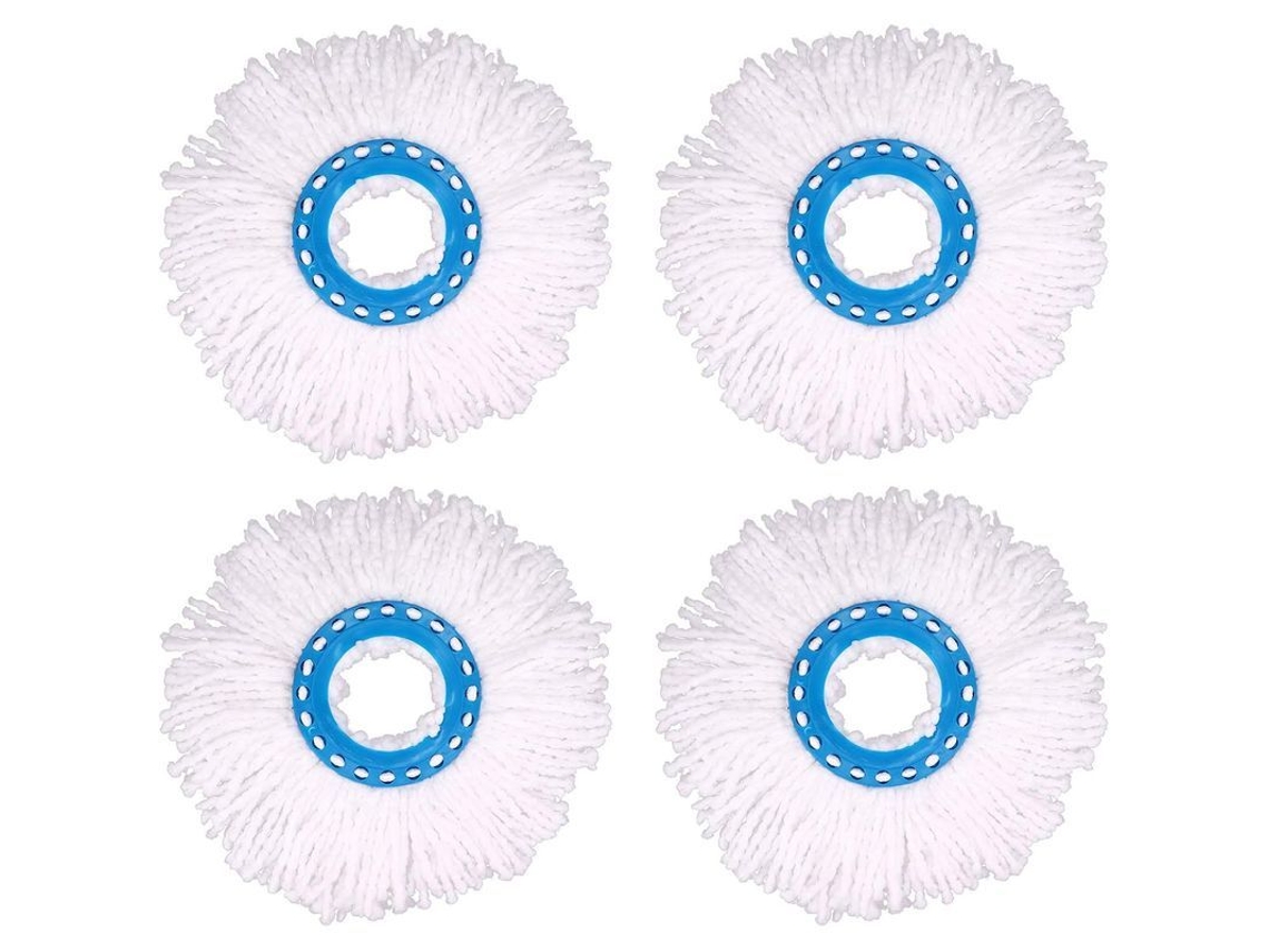 Cabezales De Fregona De Microfibra Linjou, 4 Unidades, 16 Cm, Rotación De 360°, Para La Limpieza De Suelos.