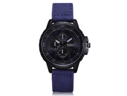 Reloj Deportivo Unisex Estudiante Con Correa De Lona Ultra Delgado (azul Real)