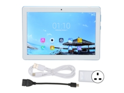 Tablet PC de 8 pulgadas, 2 GB/32 GB, 8 núcleos, Android 10, color azul, enchufe británico de 100 W y 240 V, luz dorada
