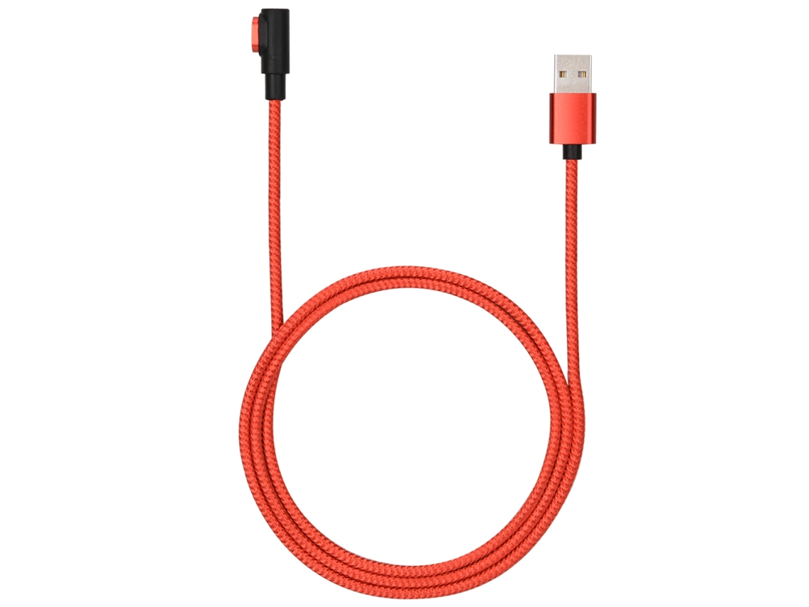 Cable De Datos De Nailon Con Carga Rápida De 3 A Para Ios Y Android, Tipo C, Rojo, 1,5 M