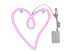 Lámpara De Neón En Forma De Corazón Con Doble Fuente De Alimentación Ip45 Led Retro Para Decoración De Habitaciones Y Fiestas - Rosa
