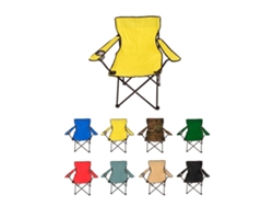 Silla De Camping Plegable De Acero Con Reposabrazos Y Funda Con Asas- 80x80x50 Cm, Resistente Al Agua - Ideal Para Exterior Amarillo Unidad