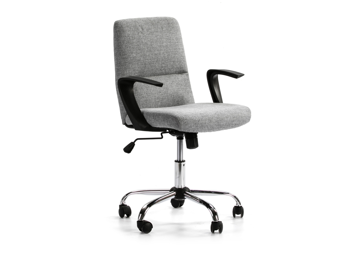 Sillón de Oficina elevable y reclinable Teo tapizado con Tela Color Gris Claro VS VENTA-STOCK 57 x 56 x 80