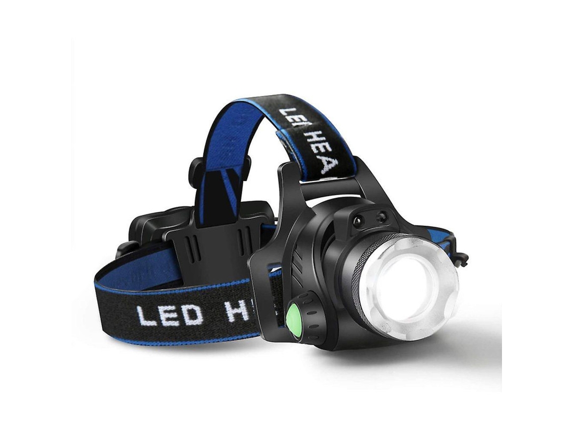 Linterna frontal recargable por USB con 4 modos y diadema ajustable: perfecta para acampar, caminar, cazar y más (negro) YIZHOOD