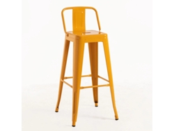 DUDECOR Taburete Leeds Con Respaldo Naranja