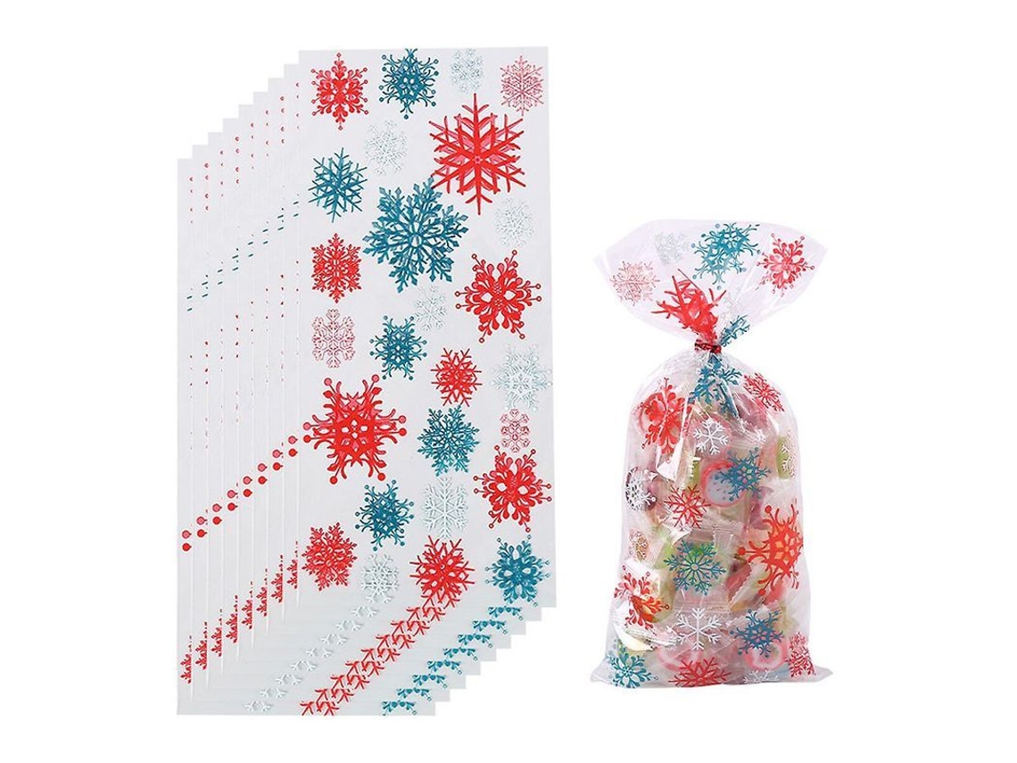 Bolsas Navideñas Con Cintas Trenzadas Para Dulces Y Galletas - Accesorios Para Fiestas Navideñas
