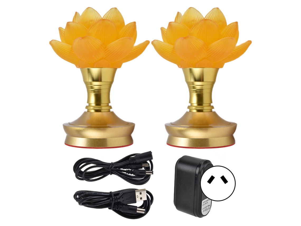 Adaptador de luz LED budista de 3 colores AU 100-240V