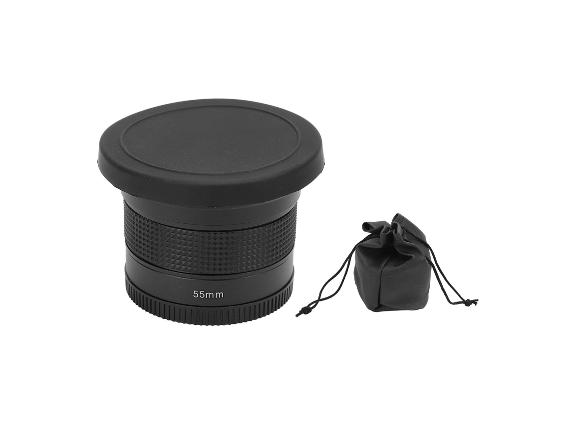 Lente Fisheye 0.35x Angular Ultra Ancho Panorámico Macro 2 En 1 Desmontable Compatible Af Ir 55mm