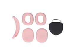 Estojo Rigido Para Fones De Ouvido Com Capa De Silicone Para Almofadas E Bandana Eva Leve Rosa Com Função Auto Wake Sleep