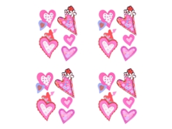 Juego De 4 Pegatinas 3d Con Forma De Corazón Para Que Los Niños Decoren Tarjetas Y Cuadernos.