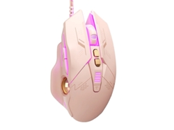 YIZHOOD W8 Ratón con cable Computadora portátil Silencioso Lindo Escritorio Oficina Rosa