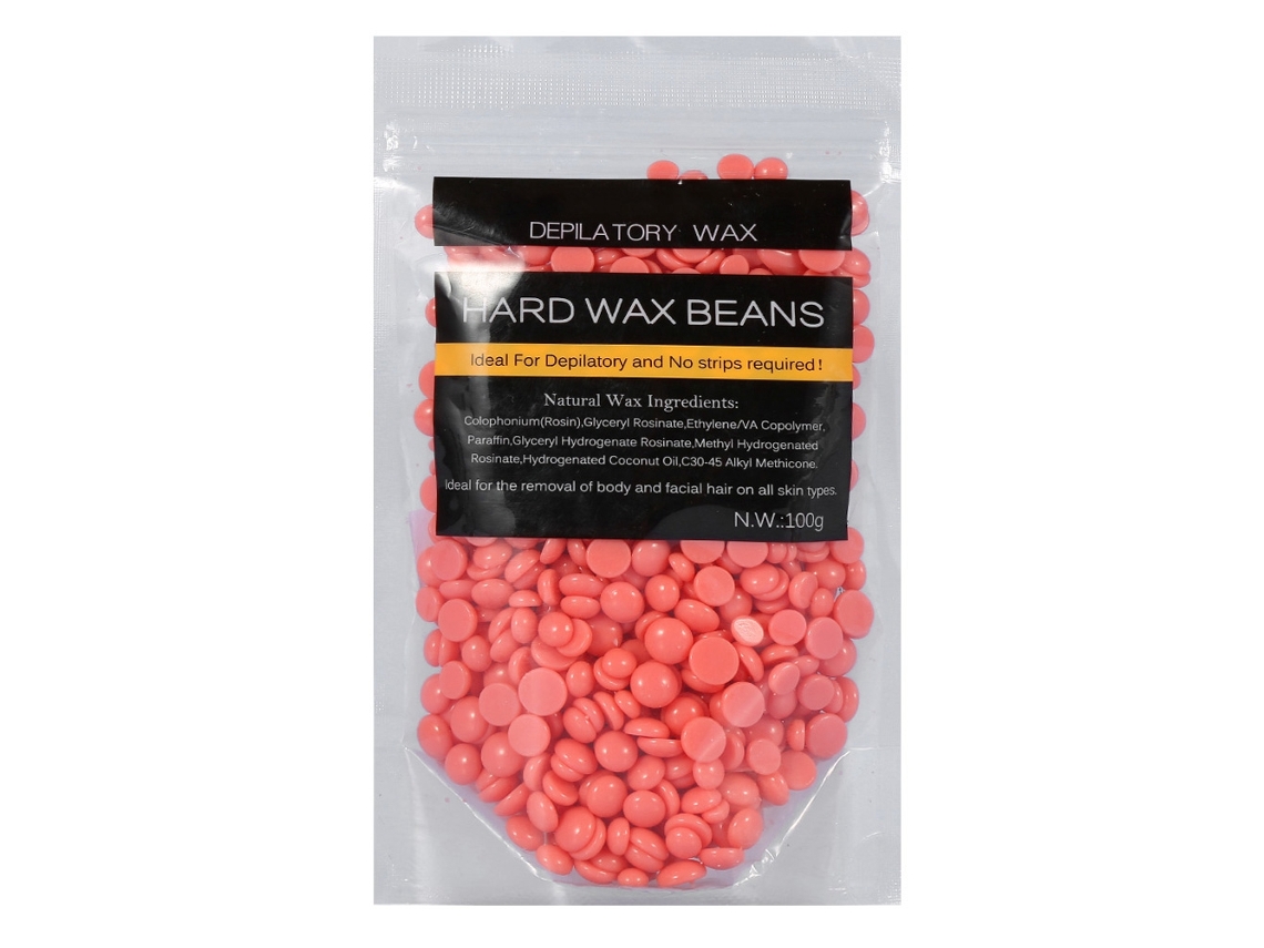 100g/bag Cera Dura Para Depilação De Pelo De Braço E Perna Sem Tiras Feijão De Cera (rosa)