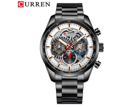 Relojes para Hombres, Reloj con Correa de Acero Inoxidable para Hombres Relojes de Pulsera Impermeables para Hombres-Concha Negra Blanca LUUCOZK