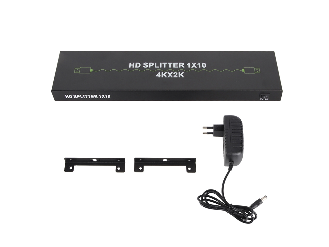 Divisor De Interfaz Multimedia Hd, 1 Entrada, 10 Salidas, Compatible Con 4k 30hz 3d, Sincronización De Audio/vídeo, Enchufe Europeo.
