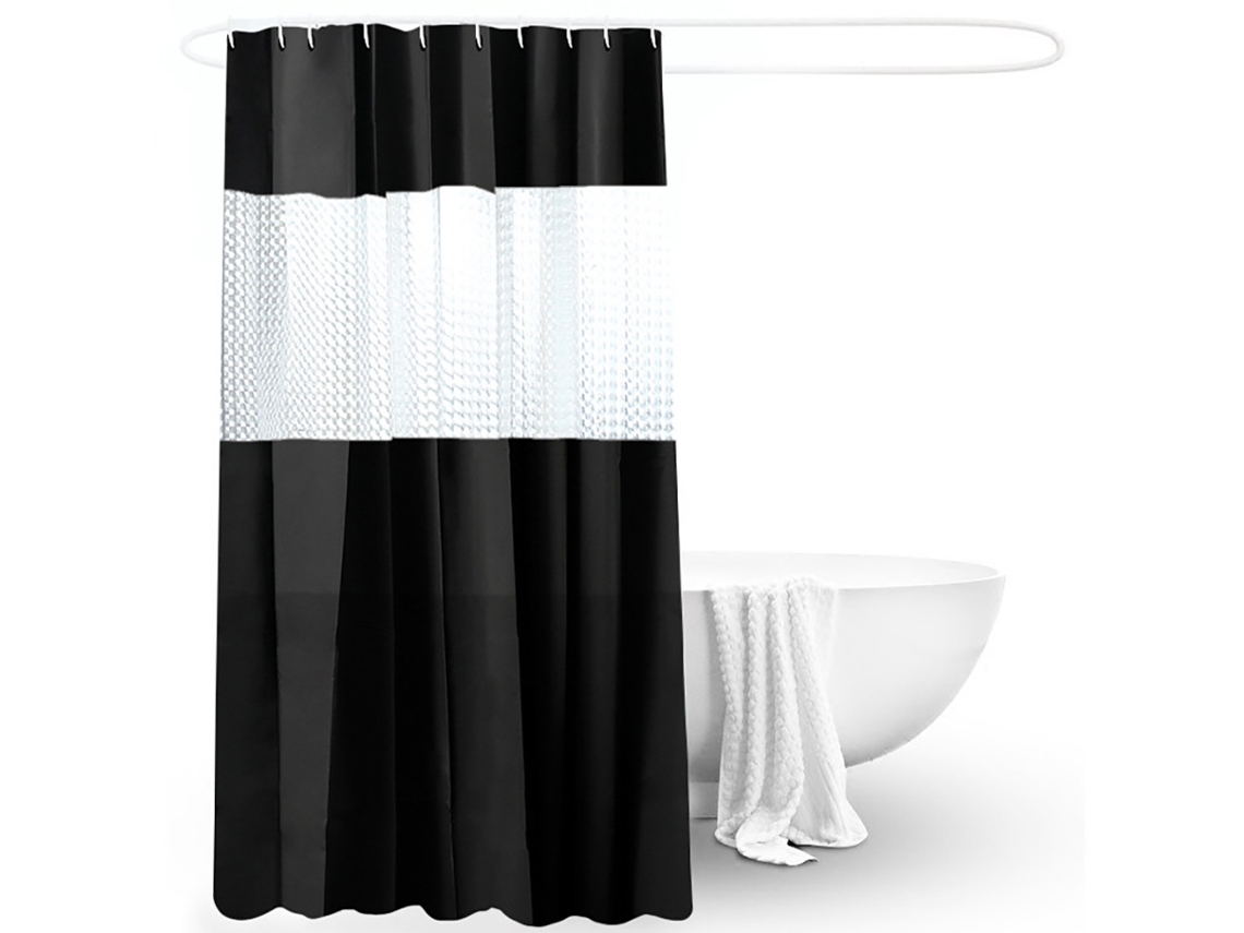 Cortina de Ducha de PVC Semitransparente, Antibacteriana, Lavable, Disponible en Varios Colores 180x200cm (Azul Claro) MEOIRUERY